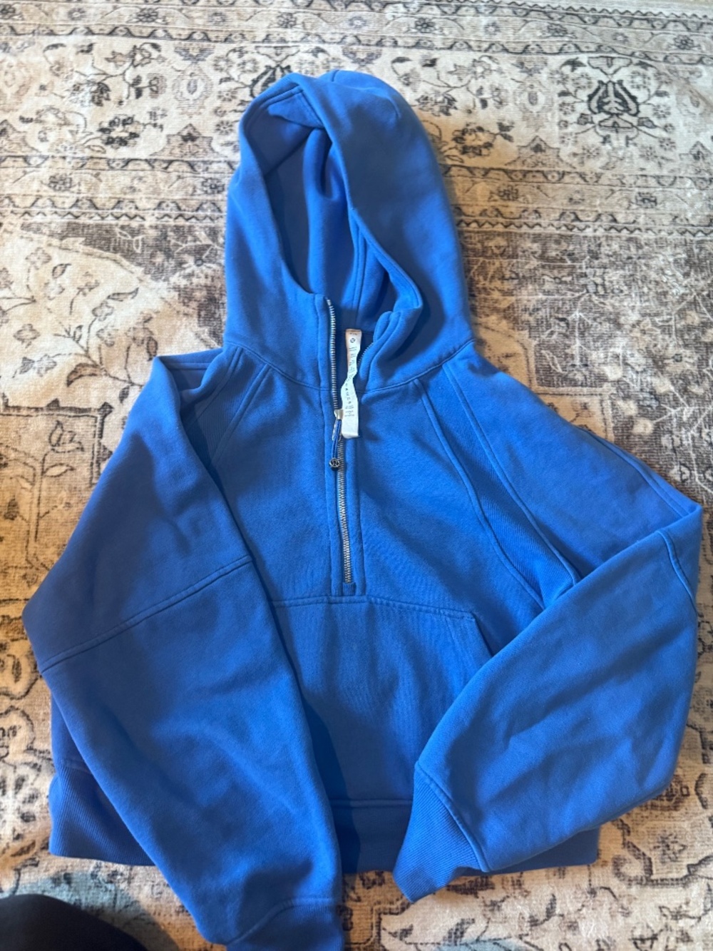 Lululemon bright blue scuba zip up hoodie, size XS/S